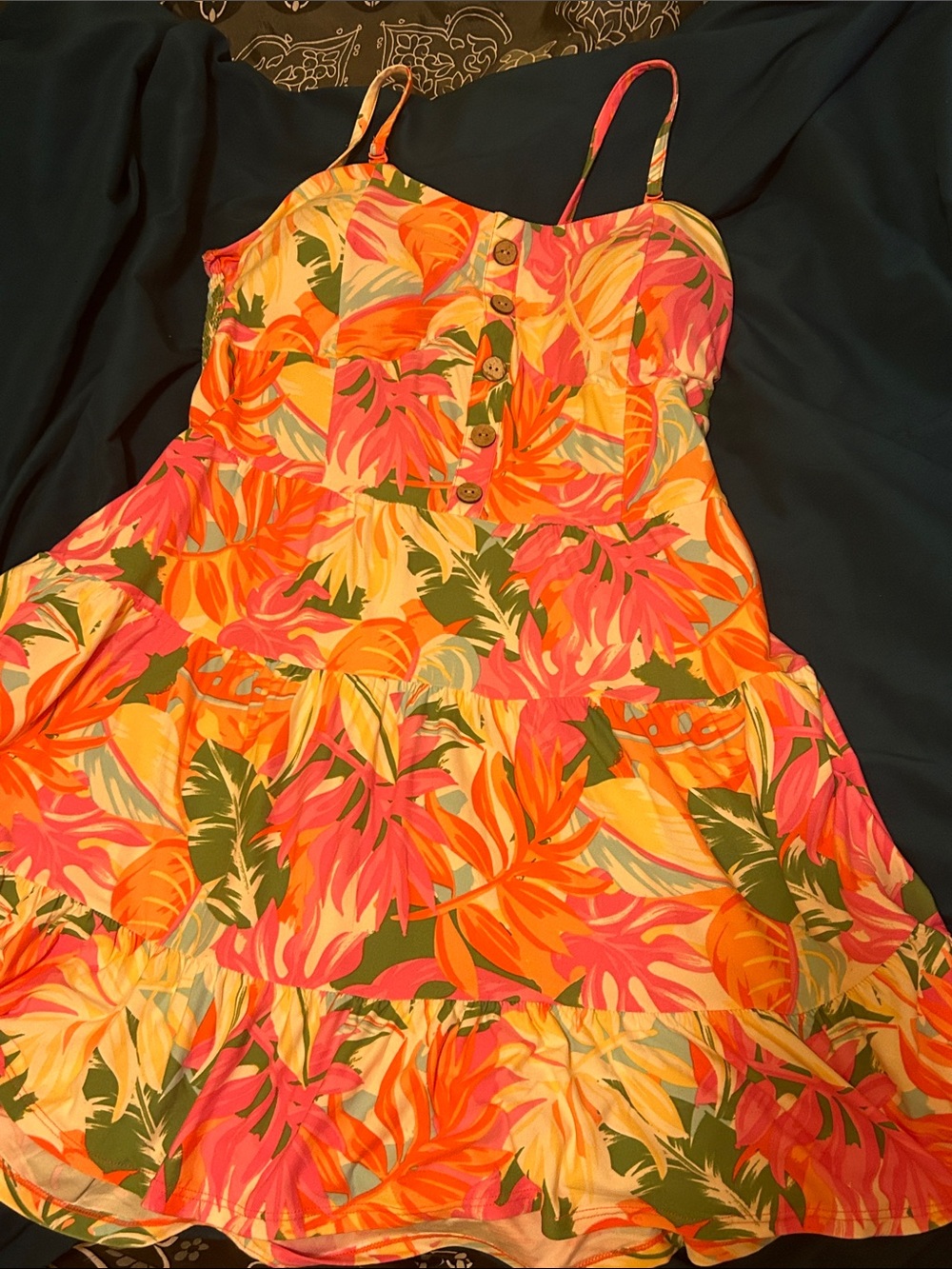 No Boundaries Pink & Orange Smocked Dress